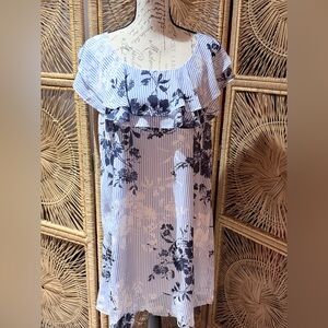 Floral Ruffle Sleeve Top